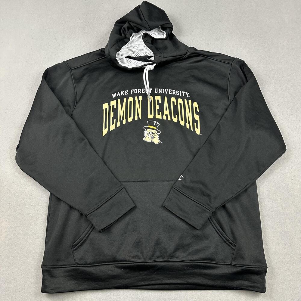 Wake Forest Demon Deacons Hoodie Men Large Black Champion NCAA College L